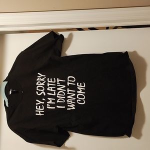 Men's Black funny T shirt Medium, new